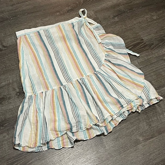 Chaps Side Ruffle Pastel Wrap Midi Skirt size XXL - Picture 2 of 8